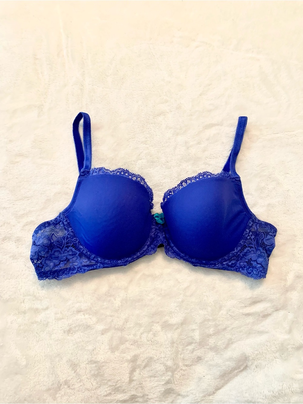 Victoria's Secret Dream Angels Lined Demi Bra - Royal Blue - 36B
